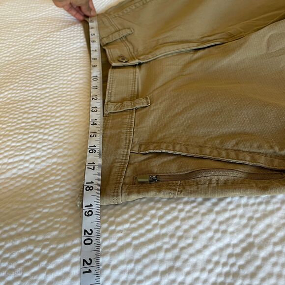 WP Weatherproof Men's Brown Flat Front Cargo Pant Khaki Chino Shorts Size 36 - Picture 9 of 9